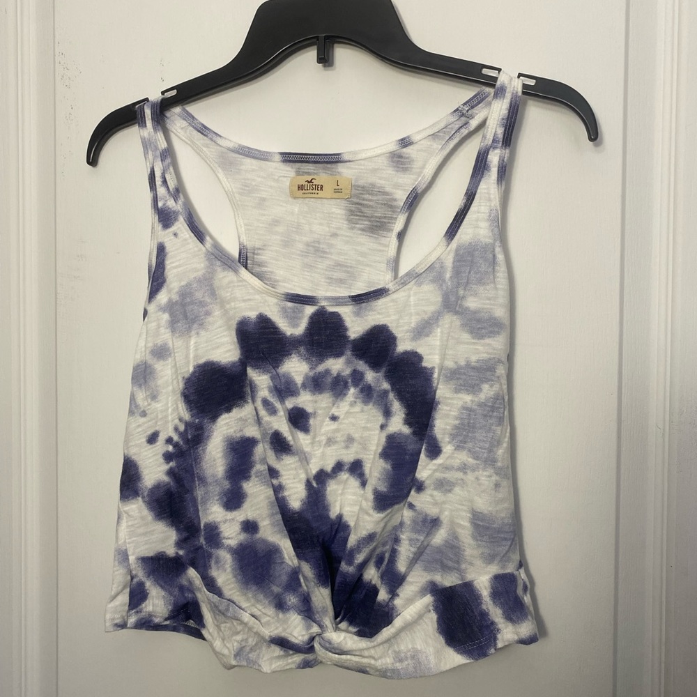 hollister tie front crop tank top